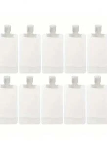 5/10/15入組30/50/100ml便攜式乳液液體化妝品包裝袋，化妝品洗髮水吸嘴袋可重復使用，可挤壓直立式袋裝充空旅行瓶 - 白色 - 查看 6