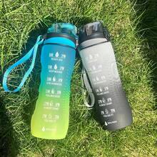 750ml Waist Shaped Plastic Water Bottle, Beautiful Rainbow Gradient Color Drinking Cup For Outdoor Sports - Blue Purple Gradient - View 3
