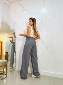 Women Pants - Midi Gray - View 2