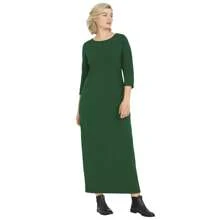 ELLOS Ellos Women's Plus Size Three-Quarter Sleeve Knit Maxi Dress