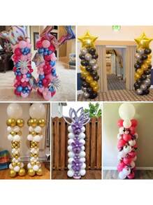 1 pieza/2 piezas Soporte de columna de globos, kit ajustable de soporte de globos de 2 m con base telescópica para decoraciones de boda, cumpleaños y fiesta de graduación, puede haber manchas - Multicolor - Ver 6