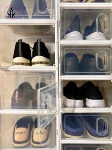 1/3/6/12 pezzi Scatola di immagazzinaggio per scarpe con apertura laterale magnetica spessa in ABS minimalista moderna, Articolo di immagazzinaggio antipolvere, Pianale per scarpe