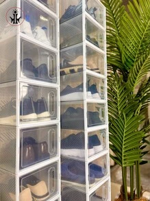 1/3/6/12 pezzi Scatola di immagazzinaggio per scarpe con apertura laterale magnetica spessa in ABS minimalista moderna, Articolo di immagazzinaggio antipolvere, Pianale per scarpe