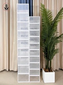 1/3/6/12 pezzi Scatola di immagazzinaggio per scarpe con apertura laterale magnetica spessa in ABS minimalista moderna, Articolo di immagazzinaggio antipolvere, Pianale per scarpe