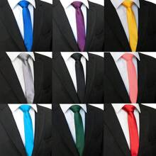 1条纯色4.5厘米男士细领带，适合聚会和商务 - 彩色 - 查看 10