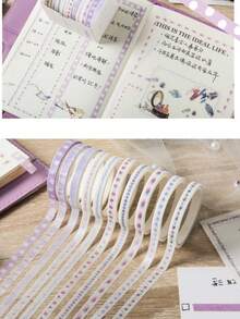 (10pcs/Box) Washi Paper Sticker Tape Set For DIY Scrapbooking And Journal Decorating - C (10pc/box) - View 5
