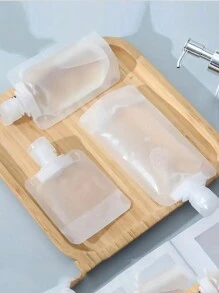 5/10/15入組30/50/100ml便攜式乳液液體化妝品包裝袋，化妝品洗髮水吸嘴袋可重復使用，可挤壓直立式袋裝充空旅行瓶 - 白色 - 查看 9