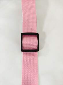 1 pieza Cuerda de seguridad ajustable para mascotas en rosa, se puede usar como arnés de coche para perros, accesorios para salidas de perros
