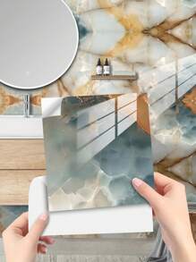 10pcs Home Decoration Wall Stickers PVC Tile Stickers For Bedroom, Bathroom And Kitchen - Multicolor - View 4