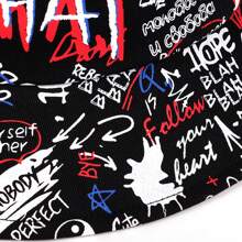 1pc Men's 'WHAT' Graffiti Bucket Hat, Fashionable Bucket Hat For Casual Wear, Spring/Autumn, Beach And Party Men's Sun Hat Summer Hat, Suitable For Summer Outdoor Activities Such As Hiking And Fishing