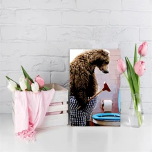 1入畫爸爸創意賀卡，家人和朋友的最佳禮物，有趣的廁所熊，小型商業用品，感謝卡，生日禮物，卡片，不尋常的物品，禮品卡 - 彩色 - 查看 2