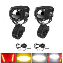 Auxiliary Headlights Magnifying Light Led Spot Light For Motorcycle Devil Eye 2pcs Blue Light And Red Light - Devil's Eye With Red Light - View 1