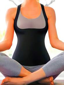 Women Sauna Suit Vest/ Sports Sweat Body Shaper/ Tight Yoga Clothes/ Outdoor Running/ Gym/ Fitness Training Outfit/ Bodycon Bodysuit - Blue - View 7