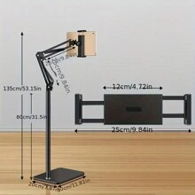 Floor Stand Mobile Phone And Tablet Holder With Bedside Slouchy Bracket Clip, Suitable For 4-13 Inches Phones And Tablets - Black - View 3