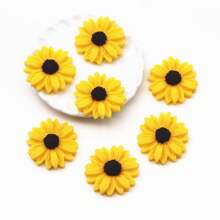 20pcs Resin Daisy Sunflower Bee Ladybugs Mixed Embellishments Flatbacks Cabochons For Scrapbooking DIY Crafts Home Decoration Summer, School