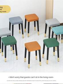 Simple Low Stools Living Room Luxury Stackable Stools Creative Makeup Stools Relaxing Outdoor Furniture Balcony Kitchen Muebles - 藏蓝色 - 查看 7