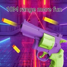 2024最新產品，1套大號左輪手槍ZP5柔性子彈槍，射程超長 - 粉色 - 查看 3