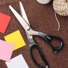 1pc Stainless Steel Lace Scissors, Triangle/Wave/Crescent Teeth Shape, DIY Sewing Fabric Clothing Handicraft Fabric Lace Scissors Back To School