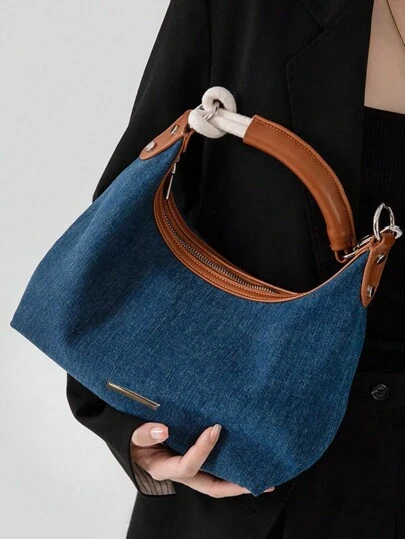 Dedoo Joker复古牛仔托特包女2024新款高档小众腋下包斜挎单肩包