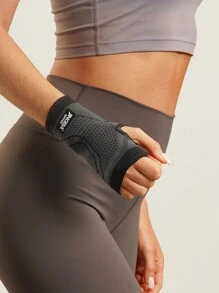 JINGBA SUPPORT 1pc Compression Breathable Wrist Support Sleeve, Suitable For Kettlebell Lifting Sports, Wrist Protection - Black - View 3