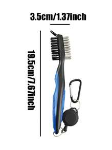 1入組雙面高爾夫球桿清潔刷，帶凹槽清潔劑，可收縮拉線和鋁質卡柄清潔工具 - 彩色 - 查看 9