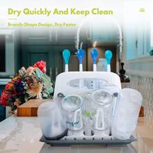 高容量晾衣架，豪華檯面式晾衣架，通用晾衣架，嬰兒奶瓶晾架，杯子和瓶子晾架 - 彩色 - 查看 7