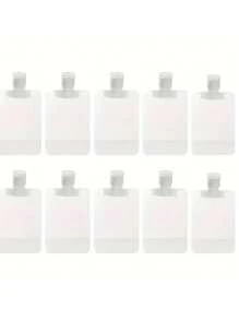 5/10/15入組30/50/100ml便攜式乳液液體化妝品包裝袋，化妝品洗髮水吸嘴袋可重復使用，可挤壓直立式袋裝充空旅行瓶 - 白色 - 查看 5