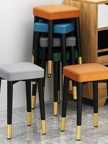 Taburetes bajos para sala De estar, taburetes apilables De lujo, taburetes creativos para maquillaje, Muebles relajantes para exteriores, Muebles De Cocina y balcón - Gris - Ver 2