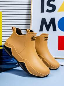 1 par de botas de lluvia cortas antideslizantes para mujeres, zapatos de gelatina impermeables, ligeros y duraderos para uso al aire libre, zapatos de agua de moda, botas impermeables para hombres, sobrecalzado unisex