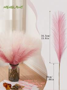 MEHELANY 42pcs Artificial Pampas Grass, 55cm/21.65in, Fluffy Fake Flowers, Available In Pink, White, Dark Pink, Artificial Reeds, Suitable For Home, Farmhouse, Boho Decor, Faux Flower Arrangements, Vase Fillers, Room Decor, Wedding Centerpieces - White Powder Dark Powder - View 3