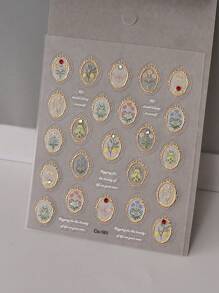 1pc New Craft 5D Rhinestone Butterfly Nail Sticker, 3D Relief Gold Hot Stamping Nail Art Decoration, Waterproof, Self-Adhesive, DIY Nail Stickers