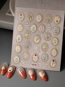 1pc New Craft 5D Rhinestone Butterfly Nail Sticker, 3D Relief Gold Hot Stamping Nail Art Decoration, Waterproof, Self-Adhesive, DIY Nail Stickers