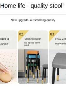 Simple Low Stools Living Room Luxury Stackable Stools Creative Makeup Stools Relaxing Outdoor Furniture Balcony Kitchen Muebles - 墨綠色 - 查看 3