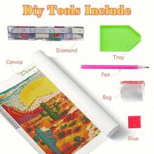 1 Bộ Tinh Tế 5D Tranh Gắn Đá Bộ Dụng Cụ, Full Khoan DIY Kim Cương Tranh Thêu Trang Trí Treo Tường Nghệ Thuật, Unframed, 2024 Mới - Nhiều màu - Xem 7