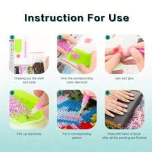 1 Bộ Tinh Tế 5D Tranh Gắn Đá Bộ Dụng Cụ, Full Khoan DIY Kim Cương Tranh Thêu Trang Trí Treo Tường Nghệ Thuật, Unframed, 2024 Mới - Nhiều màu - Xem 8