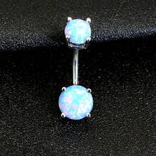 Thương hiệu mới 1.6x11 Thanh Opal Gem Rốn Xỏ Khuyên Bụng 14G Xỏ Khuyên Cơ Thể Rốn Trang Sức Gợi Cảm Xỏ Khuyên Nữ Nombril - Thanh 1,6x11mm - Xem 5
