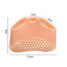 單個凝膠前腳墊女性疼痛緩解鞋墊，防滑緩震蜂窩矽膠條插入高跟鞋 - 米色 - 查看 2