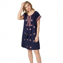 Ellos Women's Plus Size Playa Shift Dress - NAVY - View 1