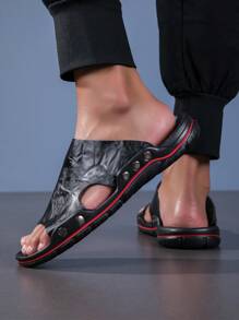 1 par de Chanclas de Verano para Hombre, Zapatos Agujereados, Livianos, Antideslizantes, con Dedos Abiertos, Transpirables, Zapatos Deportivos Casuales de Gran Tamaño (45/46/47), con Forro Interior Disponible en Colores Gris y Gris Oscuro