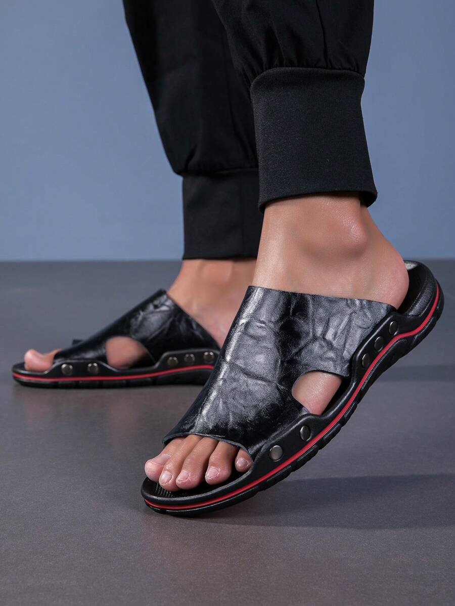 1 par de Chanclas de Verano para Hombre, Zapatos Agujereados, Livianos, Antideslizantes, con Dedos Abiertos, Transpirables, Zapatos Deportivos Casuales de Gran Tamaño (45/46/47), con Forro Interior Disponible en Colores Gris y Gris Oscuro