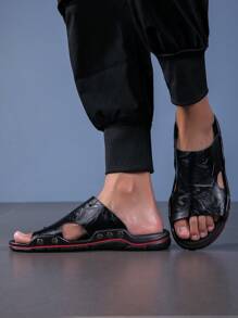 1 par de Chanclas de Verano para Hombre, Zapatos Agujereados, Livianos, Antideslizantes, con Dedos Abiertos, Transpirables, Zapatos Deportivos Casuales de Gran Tamaño (45/46/47), con Forro Interior Disponible en Colores Gris y Gris Oscuro