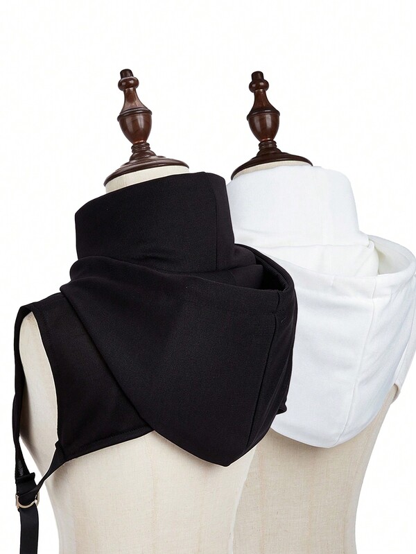 Men's Stylish Windproof And Dustproof Detachable Hooded Dickey Collar With Adjustable One-Size-Fits-All Tie Design. Expertly Crafted From Soft Fabric, Tailored For Comfort, Ideal For Spring And Autumn Layering.