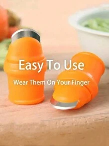 6pcs Thumb Cutter Garden Tool Set, Including Pruner, Thumbscrew, Vegetable Separater And Finger Tool, Multi-Functional Kitchen Knife, Garden Supplies - Orange - View 6