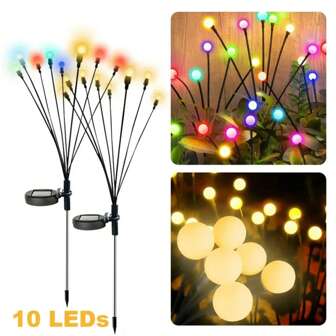 10/8/6 LED Solar Lights Outdoor Firefly Lamp Garden Decoration Starburst Swaying Landscape Path Waterproof Christmas