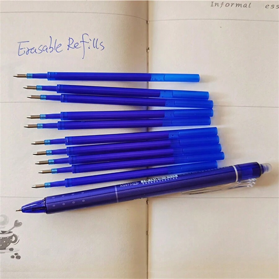 13pcs/Lot Press Erasable Gel Pens Set With Refills 0.5mm Black And Blue