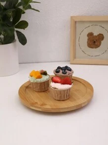 1 pieza Bandeja de base de bambú giratoria - Albaricoque - Ver 4