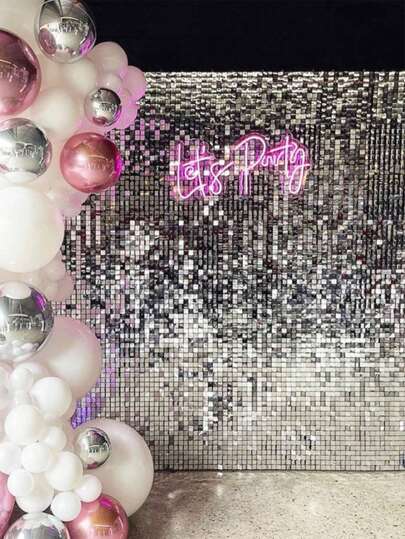 Cortina de chuva de plástico estilo quadrado pequeno prateado, 2 unidades/pacote, 100*200 cm, pano de fundo, suprimentos de decoração de parede para casa, cortina de enfeites, decoração de fundo para festa de aniversário, casamento, formatura, festa de fim de ano, volta às aulas, dia dos namorados