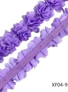 19 Colors Available, 13pcs 5cm Width 3D Chiffon Flower DIY Trim For Headband, Shoes, Hat Decoration