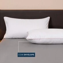 Kit 02 Pillowcases For Pillow 90cm X 50cm Linen With Colorful Piping 200 Threads - 乾枯玫瑰色 - 查看 5