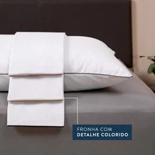 Kit 02 Pillowcases For Pillow 90cm X 50cm Linen With Colorful Piping 200 Threads - 乾枯玫瑰色 - 查看 4
